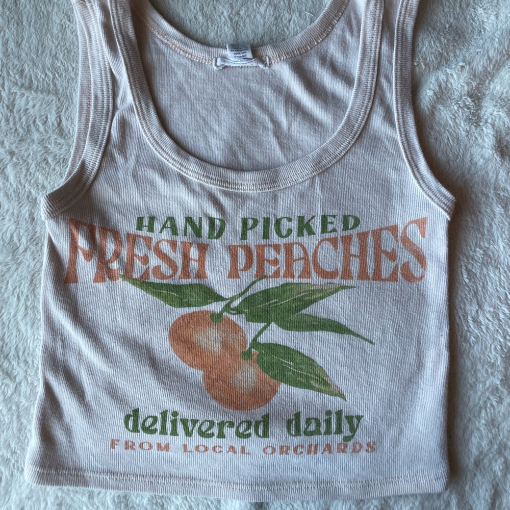 Tilly's Cream Tank Top with Orange and Green Print
